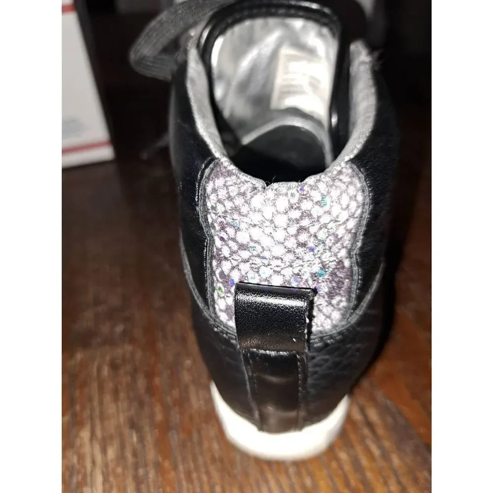 Size 8 Madden Girl Supastud Black Leather High Top Sneaker Athletic Casual Shoes